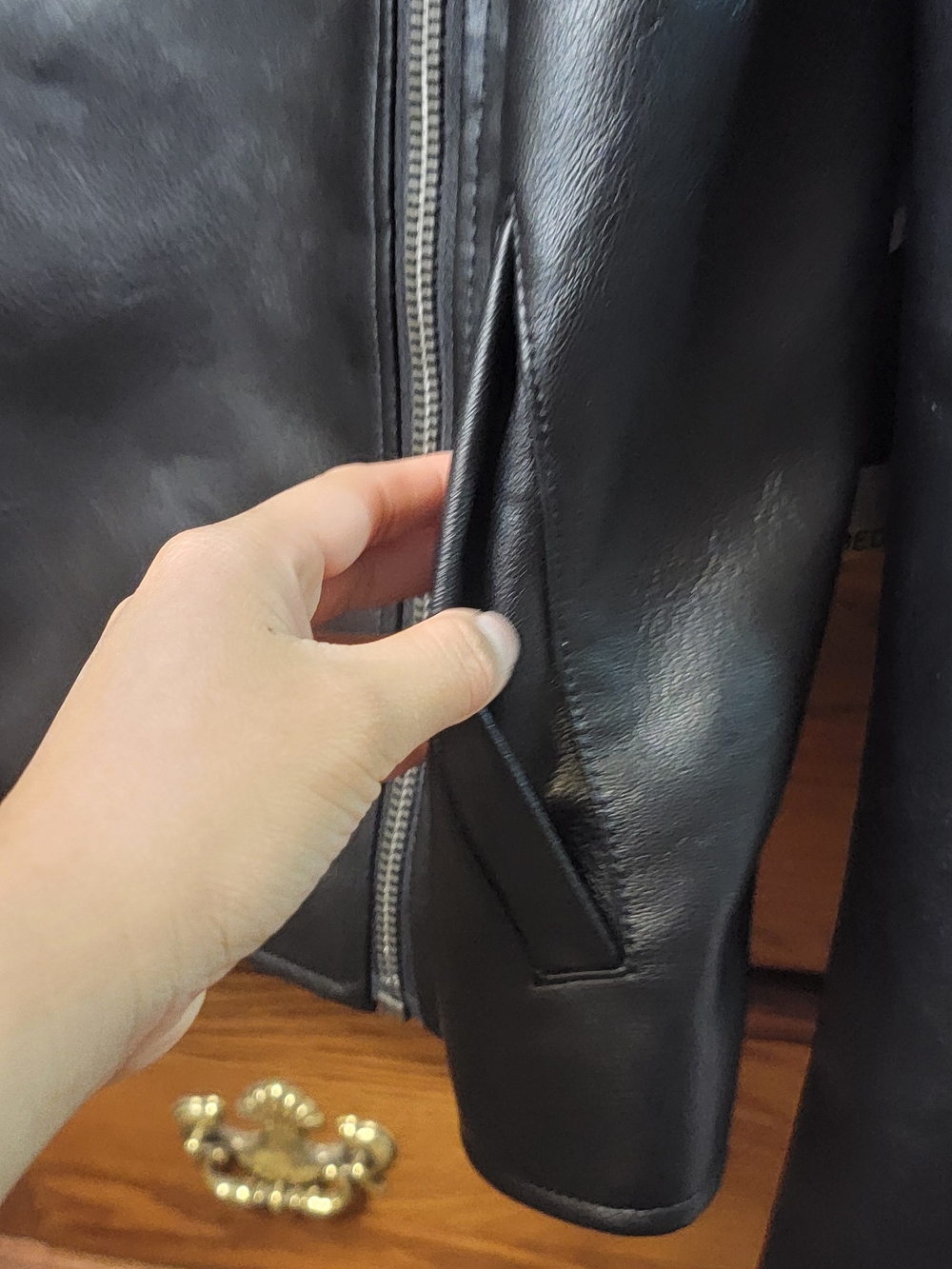 Levi's Women's Black Faux Leather Moto Jacket Size Medium - Picture 12 of 13